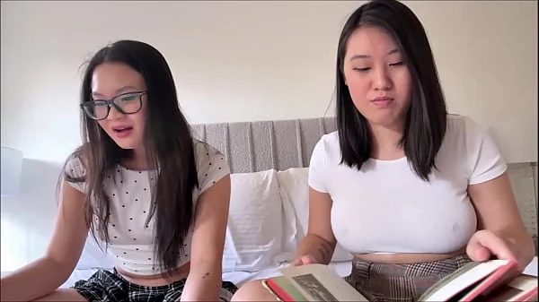 Asian Step Sisters Take Study Break - Uwu Tofu & Sakura - Family Therapy - Alex Adams