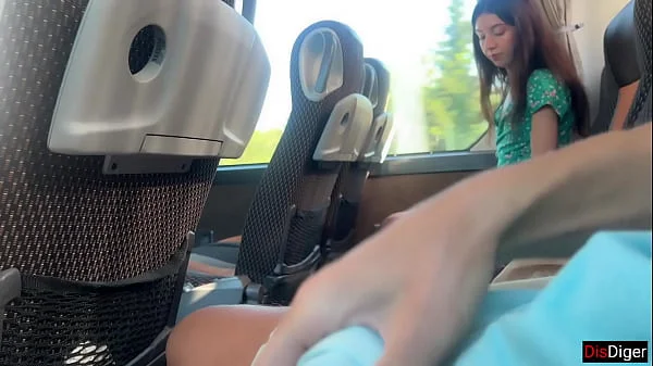 Crazy Man Takes Out His Cock On Public Bus - But Girl Doesn't Lose Her Head And Helps Him Cum
