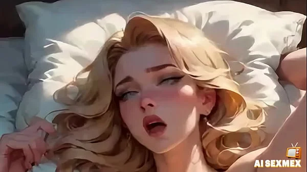 Fucking a hot blonde girl and blowjob | Girl orgasms with big cock | Virtual Sex [AI generated]