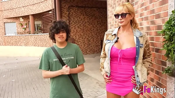 Very experienced MILF gives sex lessons to inexperienced young man, Victoria Vera and her BIG TITS at FAKings