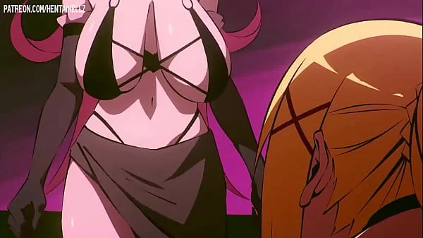 Hentai Lesbian dominatrix strapons anal and fills it with creampie