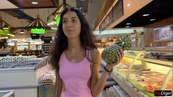 Cumwalk in Public Supermarket - Facial Fetish Outdoor Blowjob