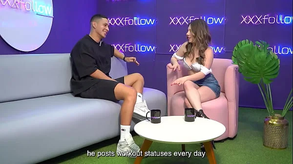 Hot Interview Ends in Wild Threesome: Latina MILF Subdued by Maxx Betancur and Mercilessly Kissed by the Presenter