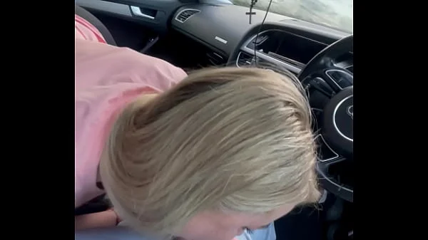 Step mom young make the best blowjob in public/car