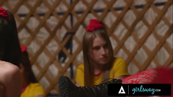 GIRLSWAY - Alex Coal Has MASSIVE SQUIRTING ORGASMS From Femdom Camp Counselor In Front Of Everyone!