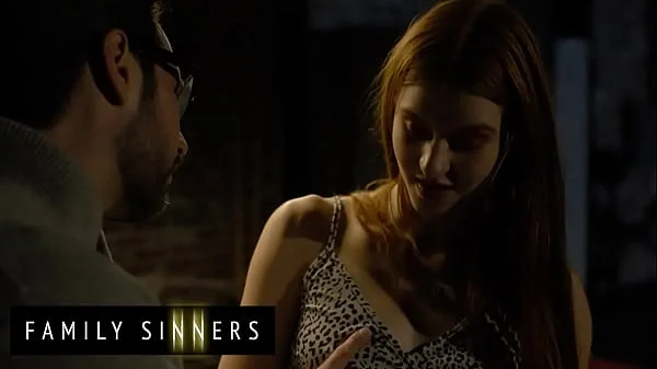 FAMILY SINNERS - Furious Stepdad Finds His Step Daughter Sneaking In Past Curfew And Teaches Her A Lesson With His Cock