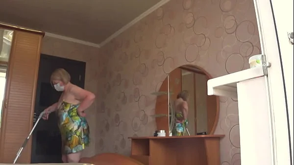 Neighbor watches chubby milf through open window. PAWG.