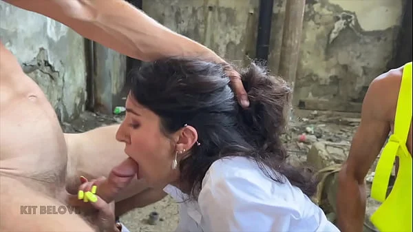 Three workers persuade a fragile inspector to fuck. Katty West   DisDiger, Falcon Al and Kit Belove