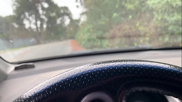 A stranger from side of road drains my balls right in the car