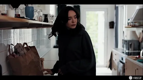 Pick Me Girl - Cute Brunette Freeze Fucked and Swallowing Cum