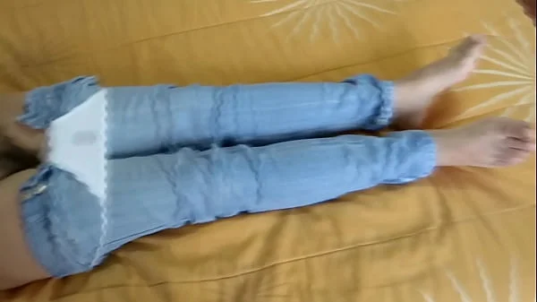 I pull down my jeans three times to masturbate while stepson cums again and again
