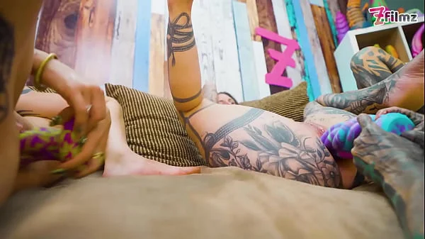 Lesbian Orgy – Anal & Squirt – Tattooed Girls Pleasuring Each Other’s Holes and Licking Pussy – ATM, Gapes, Squirting
