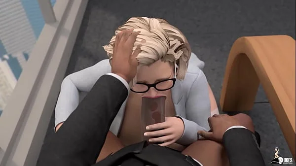 Busty Jewish Secretary sucks and fucks her black boss