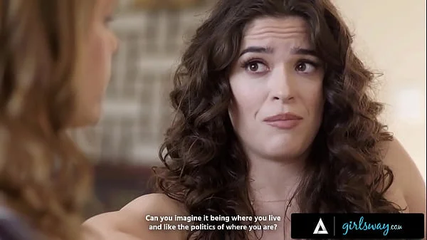 GIRLSWAY - Joyful Victoria Voxxx Greets Lesbian Bestie Cherry Kiss With Steamy Pussy Eating