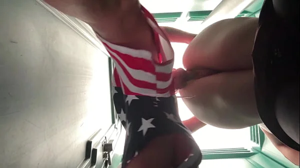 Sweaty Dirty Wet Sex in Public Carnival Toilet TWICE