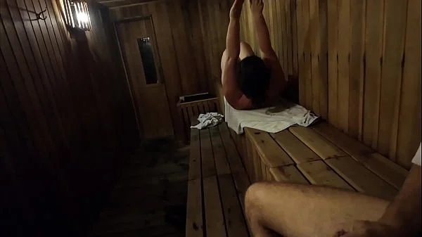 Dick flash - Public Sauna with naked Milf she helps me