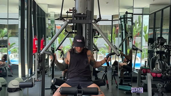 A sweaty, strong guy at the gym asks a neighbor in the building to smell his cock so he can fuck her later.