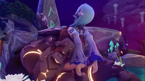 eula and hilichurl (genshin impact) drawn by ViciNeko