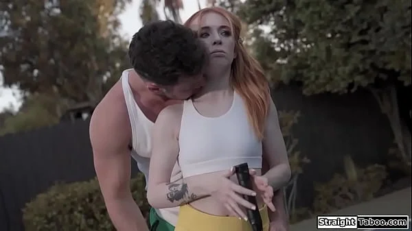 Squirting redhead fucked by tennis coach