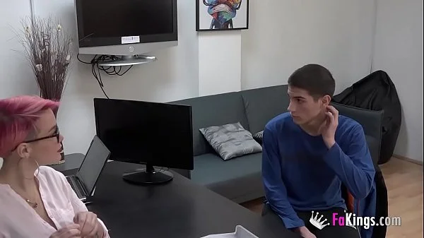 A horny boss and a young shy candidate. Best job interview ever