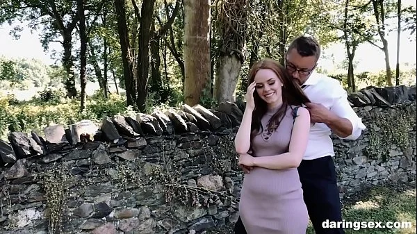 White ginger babe with puffy nipples gets pussy smashed