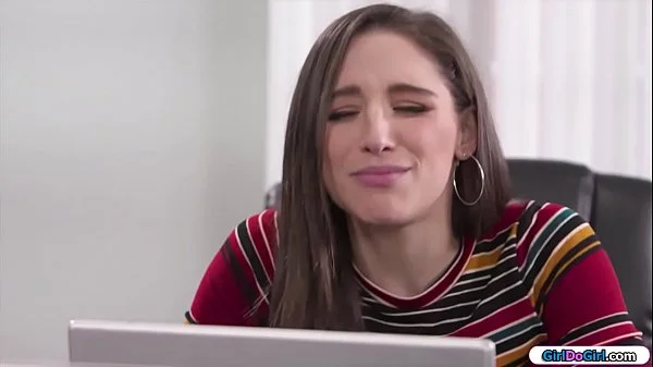 Busty boss test skills of two candidates