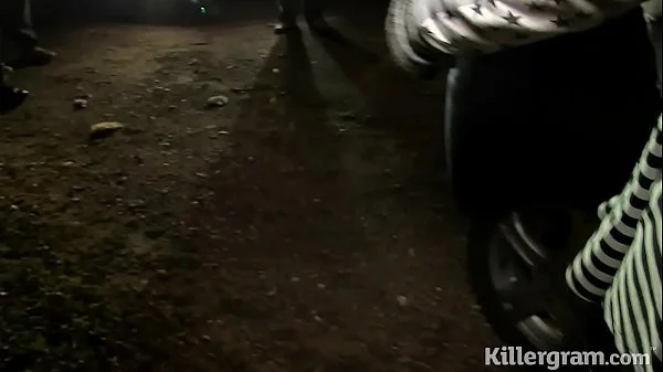 Cum slut blonde Loz Lorrimar dogging at night sucks off strangers and takes facials