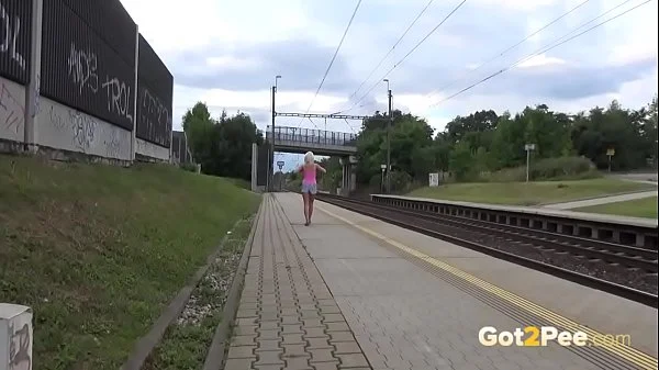 Caught Pissing On Train Platform