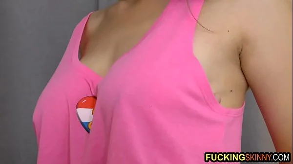 Skinny with big tits! Perfect body gymnast is so flexible!!!