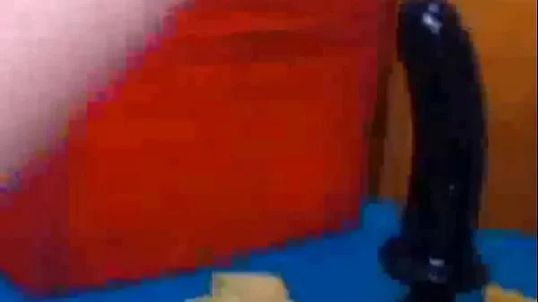 Anal Fuck Machine And Huge Dildo For Bluehaired Camgirl