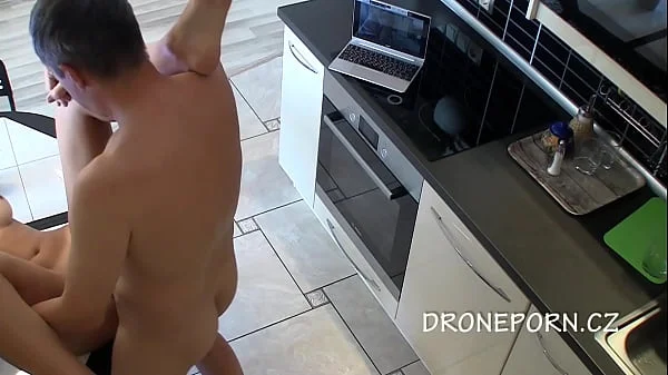 Grace fucking in the kitchen - Hidden camera