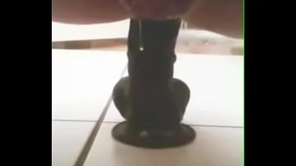 Black dildo vibration in the ass make pussy drool