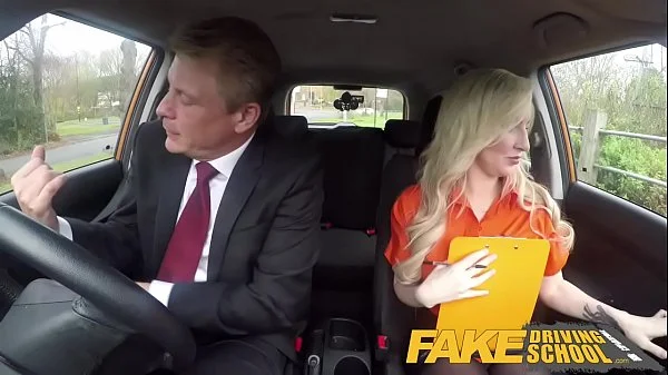 Fake Driving School Mature guy spunks over blonde bombshell Georgie lyall