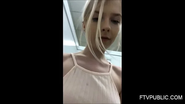 Teen masturbates in public changing room
