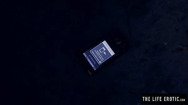 Angry girl in glasses with puffy nipples masturbates hard in the dirty alley