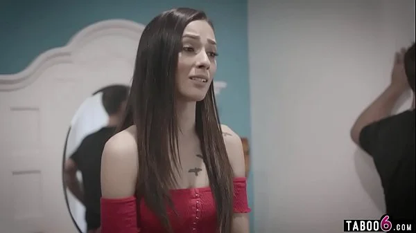 Overprotective lets stepdad break her teen pussy in