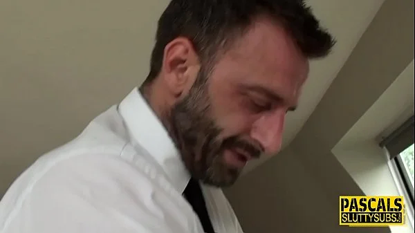 Busty submissive in heels