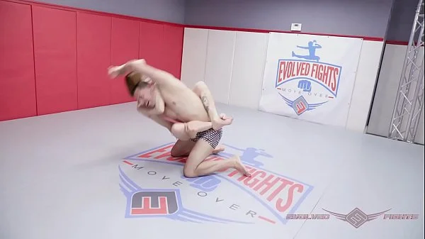 Alexa Nova goes femdom strapon on loser in nude wrestling fight