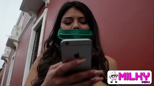 Caught on the street a Latina with big tits and ass