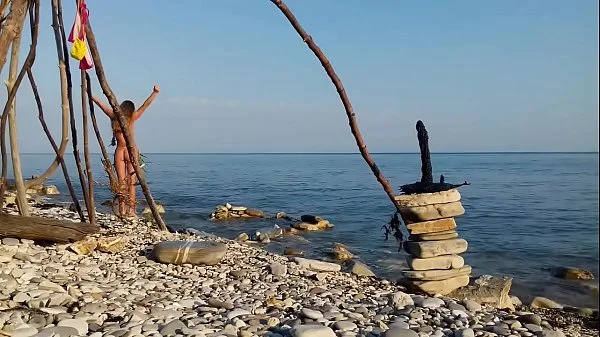 Cosplay Moana XXX - Nude Girl Outdoors Masturbation and Fuck Dildo