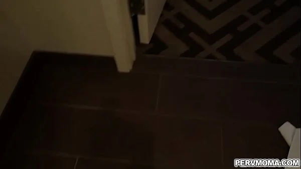 Big tits Latina stepmom lets stepson fuck her tight milf pussy and he cums all over her ass