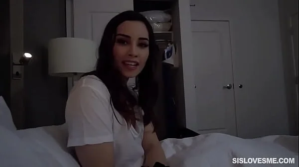 Aria Lee sneaks into her stepbrothers bed in the middle of the night leading to a secret stepsibling handjob