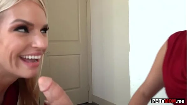 My big tits stepmom and her friend came into my room