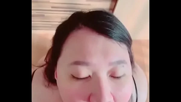 Asian teen with big tits swallows hot cum