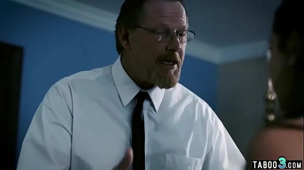 Corrupt bishop manipulates naive teen slut into fuck