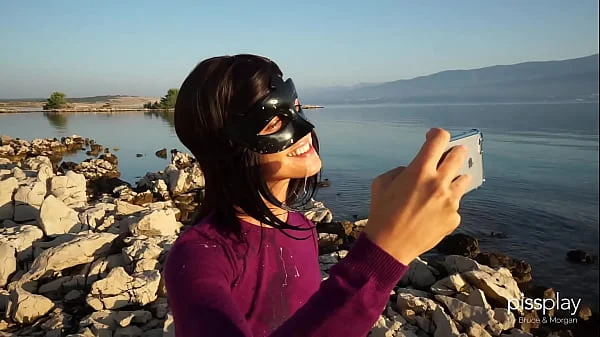 SUNRISE SEX - Public Fucking, BJ & Piss Play for Petite Cutie