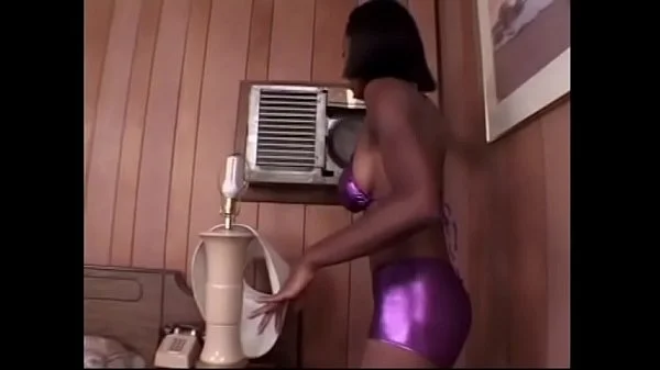 Lusty ebony babe with nice tits Kiwi loves getting her pussy stretched by white cock