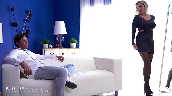 MOMxxx Big tits Scottish MILF Georgie Lyall POV blowjob and cowgirl riding in stockings