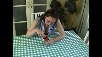 cum on food - strawberries