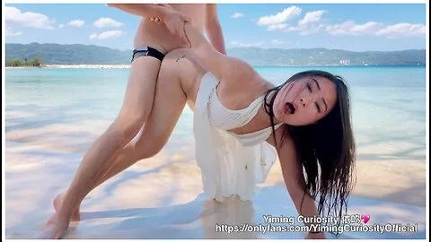 Yimingcuriosity 依鸣 - Caribbean Sex Vlog Rough Doggy On Beach / Asian Chinese Amateur Public Outdoor